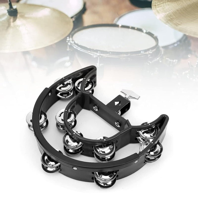 Softline Pro SP TW20-HHT-BK Double Row Tambourine Percussion Accessory Metal Tinkle Handheld Drum Cymbals Hi Hat Tambourine Bells for Stage Parties - Image 4