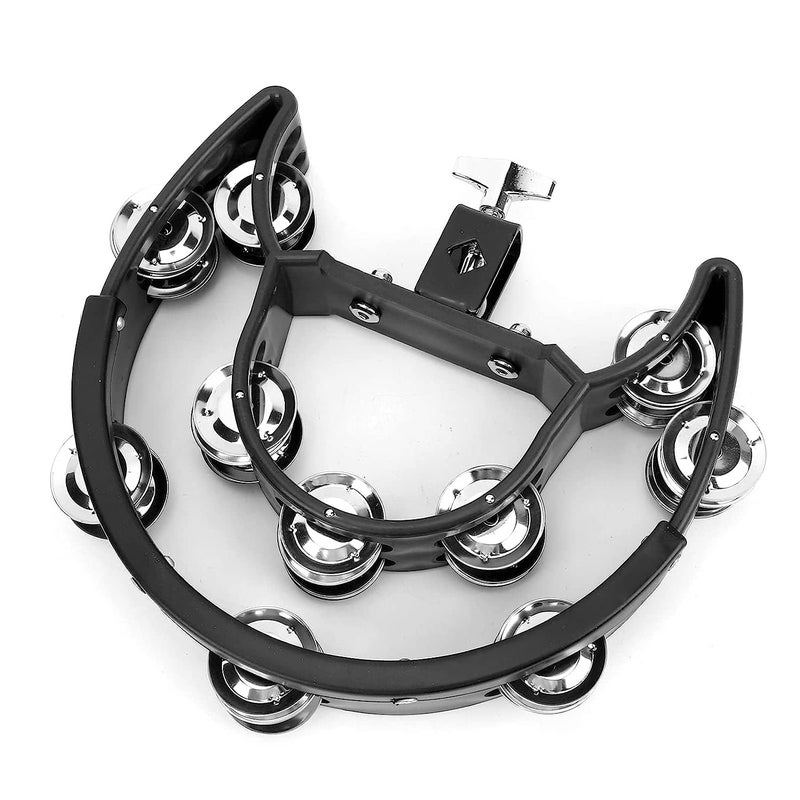 Softline Pro SP TW20-HHT-BK Double Row Tambourine Percussion Accessory Metal Tinkle Handheld Drum Cymbals Hi Hat Tambourine Bells for Stage Parties - Image 3
