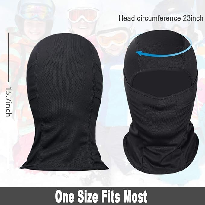 RADIANT Face Mask for Bikers in Riding UV Protected Full Face Mask Balaclava for Men Black Mask for Bike Riding & Cycling, Full Face Helmet Mask for Men (Black (Pack of 1)) - Image 4