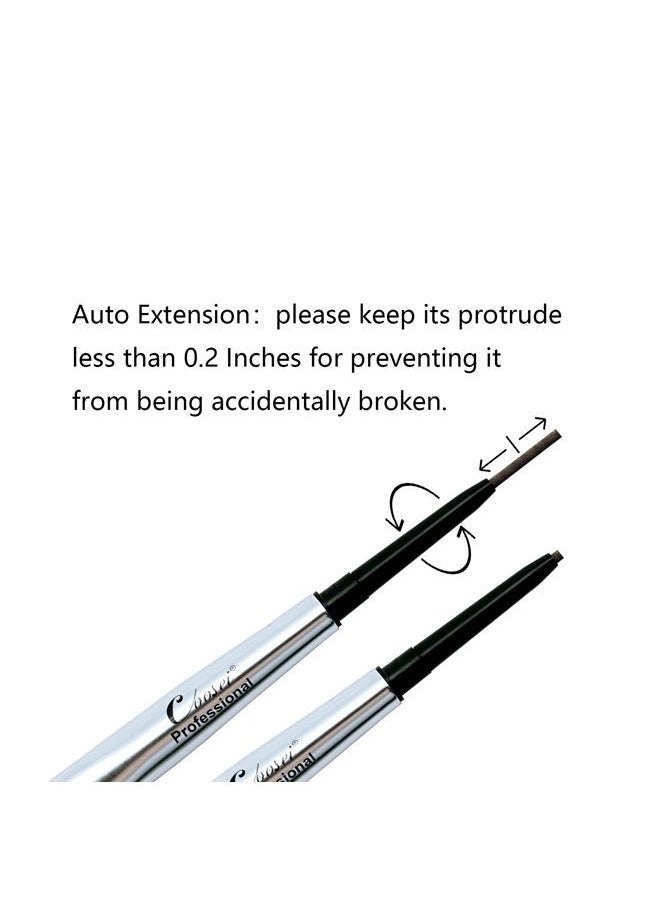 Coosei - 3-in-1 Best Waterproof Eyebrow Mapping Pencil Dark Brown Color Make up Brow Pencil with Brush and Razor Shaver for Contouring Brows - Image 1