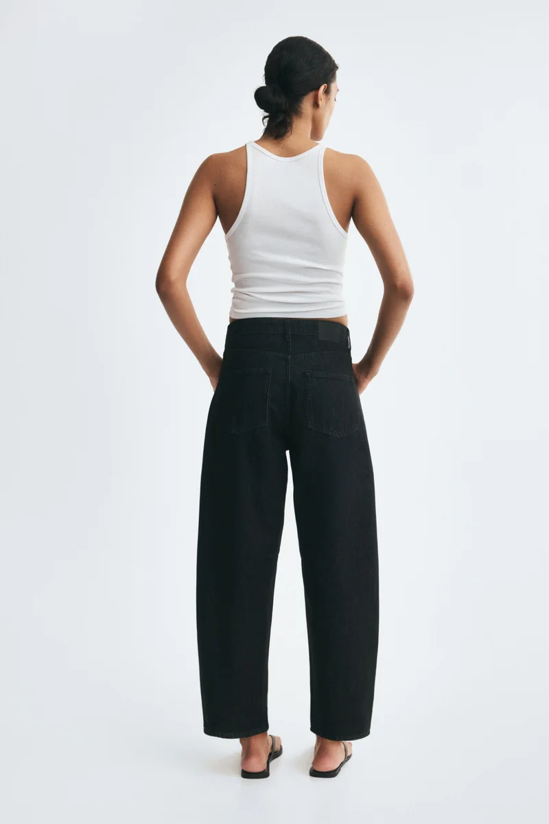 H&M  Barrel High Waist Ankle Jeans for Women | Best Price UAE