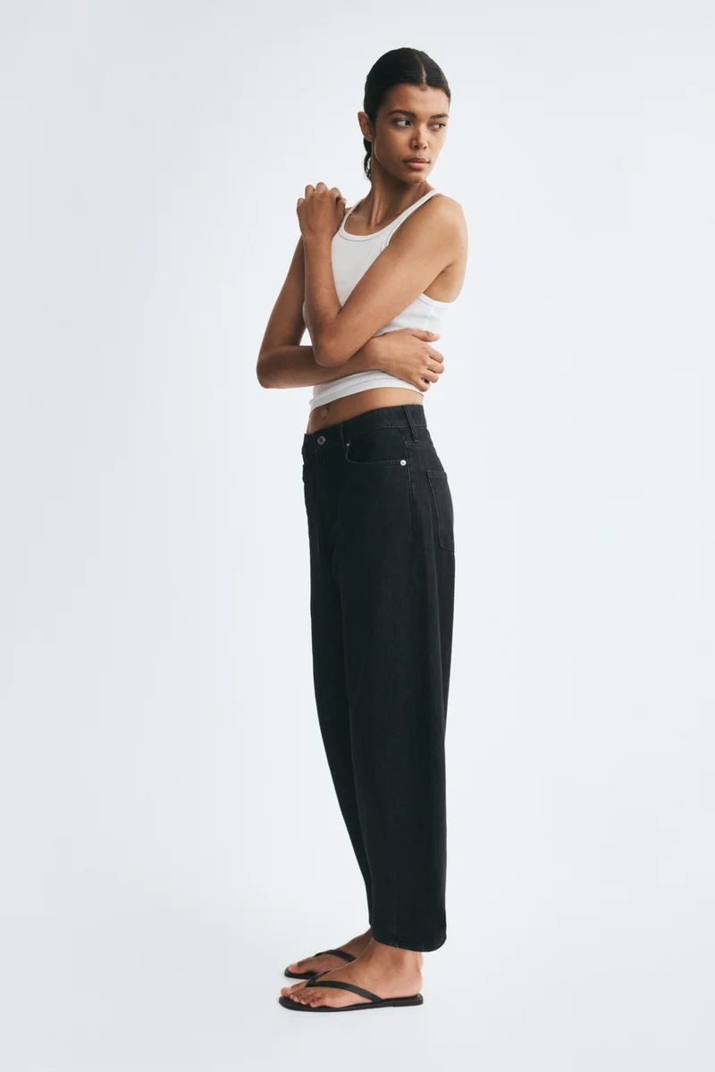Barrel High Waist Ankle Jeans