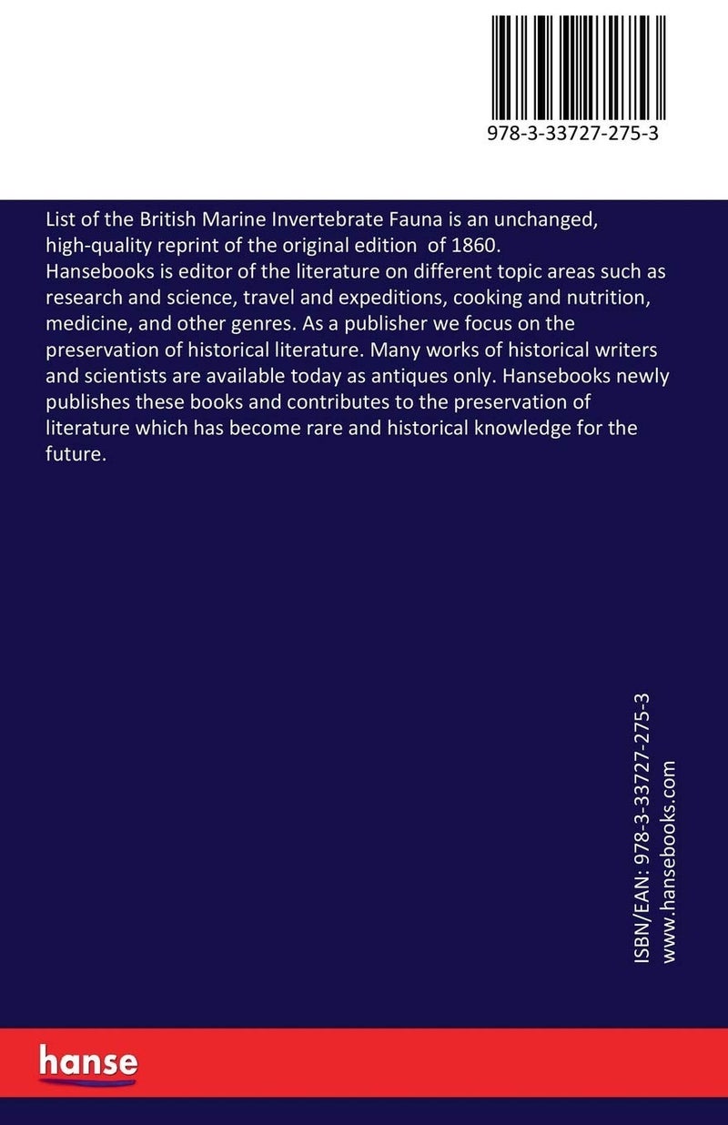 List of the British Marine Invertebrate Fauna