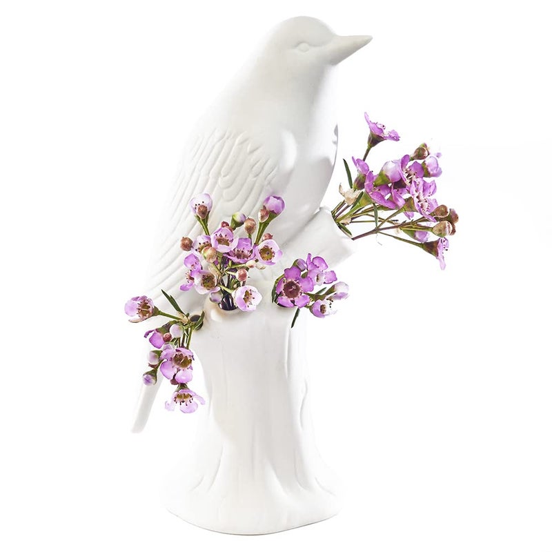 Chive - Unique Ceramic Bird Vase, Small Bud Vase for Short Flowers Like Mini Roses, Decorative Floral Vase for Home DÃ©cor and Flower Arranging, Perfect Table Vase for a Single Flower (Matte White) - Image 1