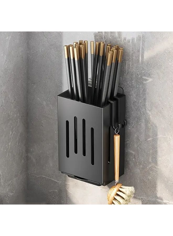 Black Wall Mounted RV Kitchen Organizer with Drain Pan and Hooks 1pc - Image 3