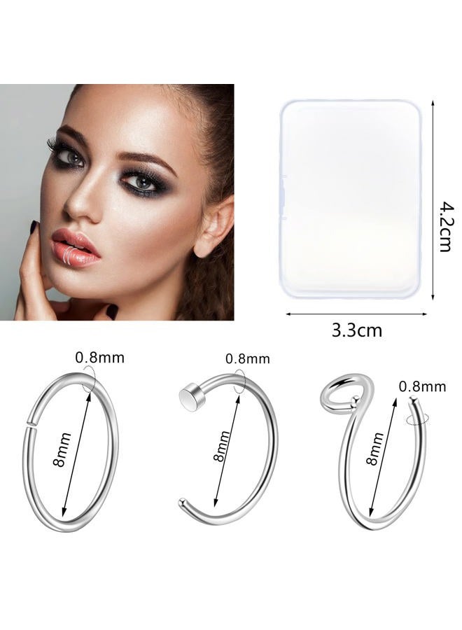 ONESING 40 PCS 20G Nose Rings for Women Nose Piercings Jewelry Gold Nose Rings Hoops Nose Studs Screw for Women Men, Stainless Steel, cubic zirconia - Image 3