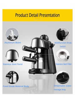 Inder 240ML Semi-Auto Electric Espresso Coffee Machine 800W Mini Portable Latte Cappuccino Maker with Milk Frother Steamer Pot For Home Office  - Image 5
