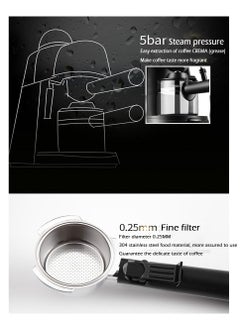 Inder 240ML Semi-Auto Electric Espresso Coffee Machine 800W Mini Portable Latte Cappuccino Maker with Milk Frother Steamer Pot For Home Office  - Image 2