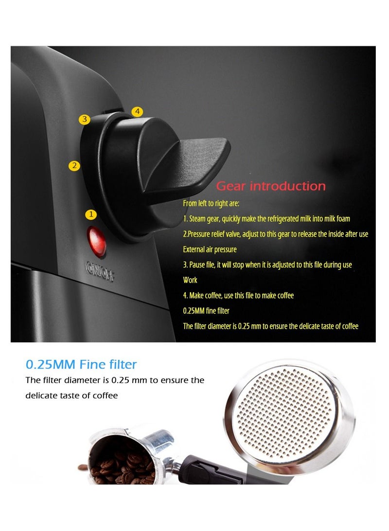 Inder 240ML Semi-Auto Electric Espresso Coffee Machine 800W Mini Portable Latte Cappuccino Maker with Milk Frother Steamer Pot For Home Office - Image 3