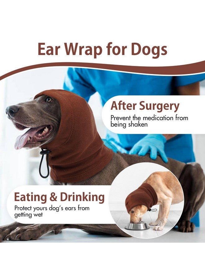 IDOMIK Dog Calming Hoodie,Ear Wraps for Dog to Calm Anxiety,Doggy Ears Head Cover for Noise Protection,Snoods for Pets Grooming Force Drying Fireworks,Pet Hematoma Ear Wrap Headband,Coffee,M - Image 4