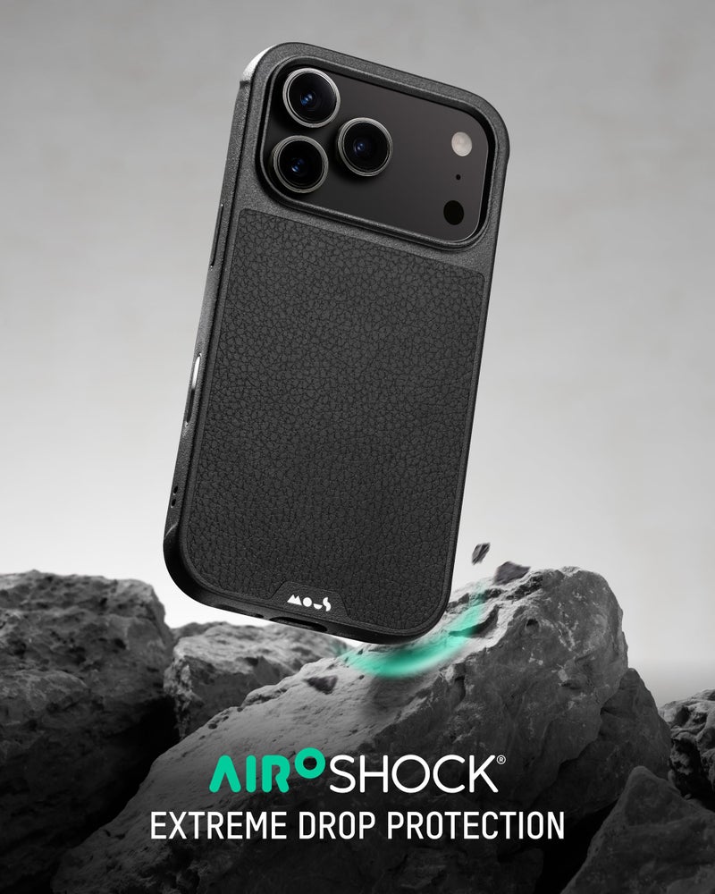 Mous for iPhone 17 Pro Case, Compatible with MagSafe - Limitless - Protective Black Leather Cover for iPhone 17 Pro - Shockproof, Full Camera Protection, Anti-Scratch Back, Black - Image 2