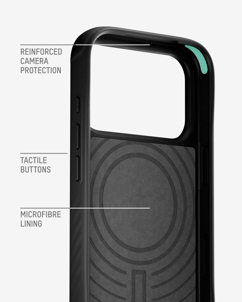 Mous for iPhone 17 Pro Case, Compatible with MagSafe - Limitless - Protective Black Leather Cover for iPhone 17 Pro - Shockproof, Full Camera Protection, Anti-Scratch Back, Black - Image 3