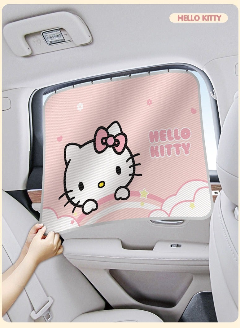 general Hello Kitty car curtain sunshade, window baby sunscreen rail-type slide rail trolley rear shade curtain heat insulation - Image 5
