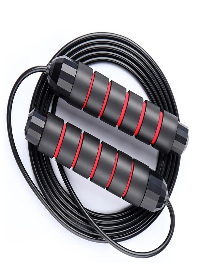 Magicel Adjustable Skipping Jump Rope for Men Women Girls and Children Unisex Durable Tangle-Free Speed Jump Rope with Non-Slip Foam Handles for Cardio, Weight Loss&Fitness Workouts(Black, Pack of 1) - Image 1