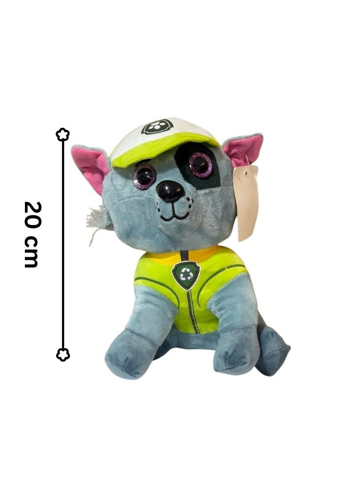 روكي لعبة روكي القطيفة - دمية جرو باو باترول المعاد تدويره، دمية محشوة ناعمة بزي أخضر - Image 4