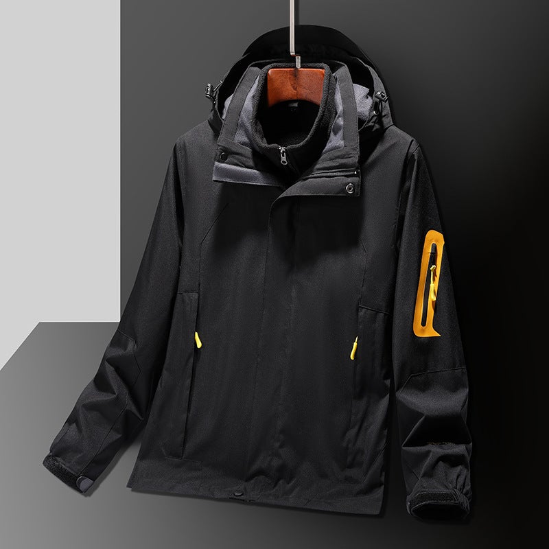 Jackets For Men And Women In Three-In-One Detachable Two-Piece Waterproof And Breathable Outdoor Travel Mountaineering Clothing Fleece-Lined - Image 2