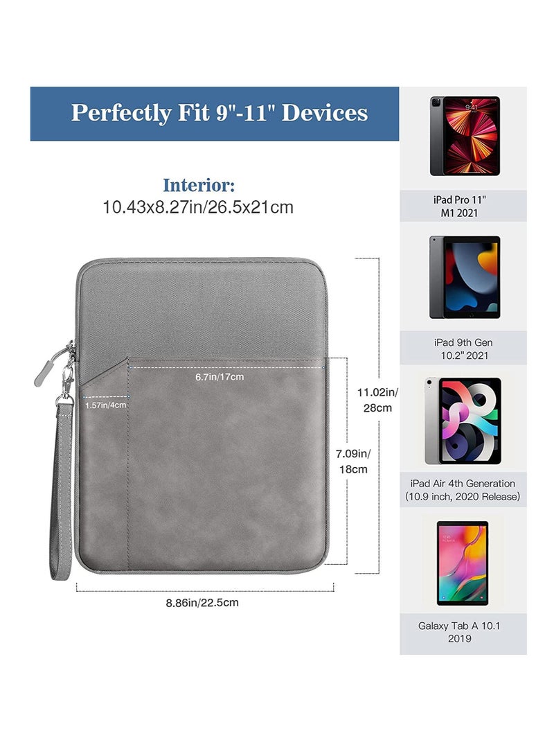 جراب للكمبيوتر اللوحي مقاس 10.9 بوصة مع جيوب تخزين مناسبة لجهاز iPad air 5 2022 iPad Pro 11 بوصة M2 2022 جراب لجهاز iPad من الجيل العاشر Ipad Air 4 Tab S8 11 "اللون رمادي غامق - Image 3