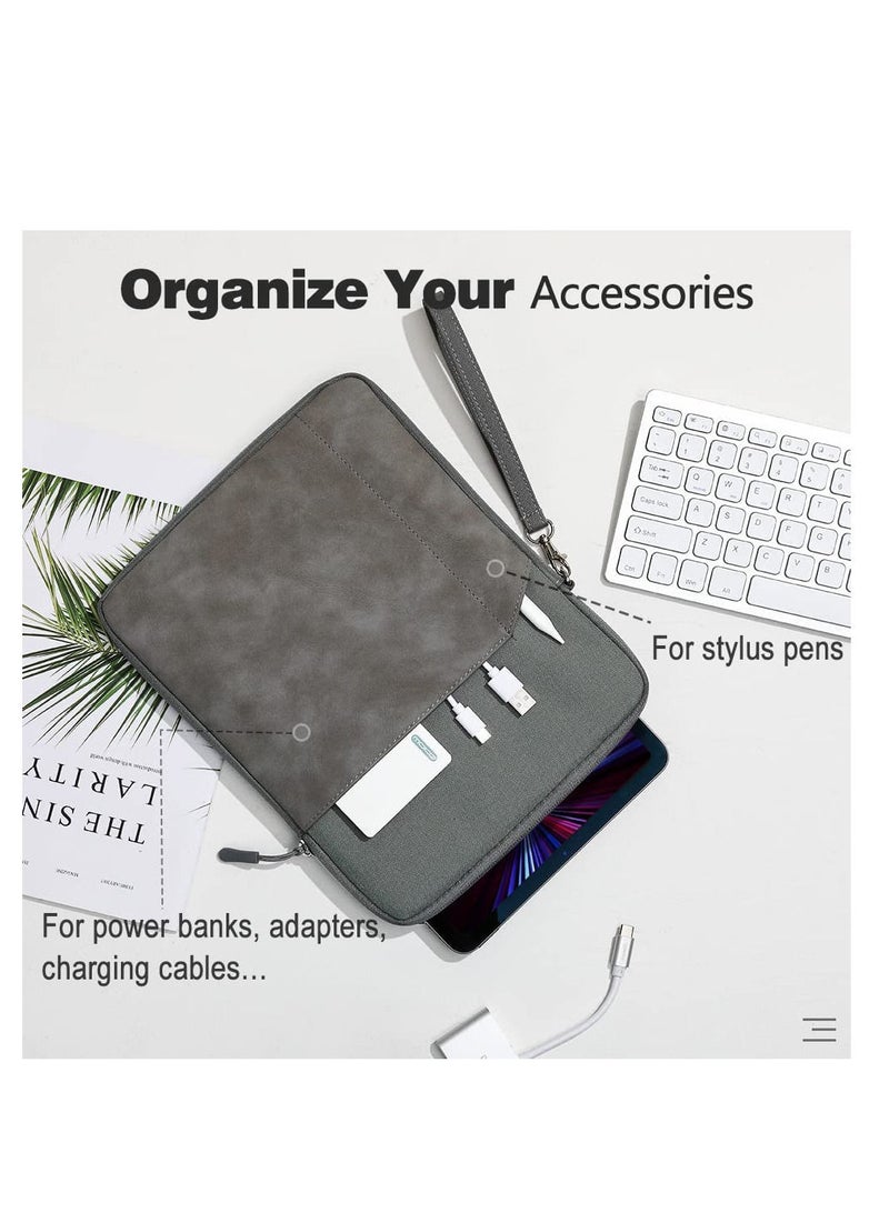جراب للكمبيوتر اللوحي مقاس 10.9 بوصة مع جيوب تخزين مناسبة لجهاز iPad air 5 2022 iPad Pro 11 بوصة M2 2022 جراب لجهاز iPad من الجيل العاشر Ipad Air 4 Tab S8 11 "اللون رمادي غامق - Image 4