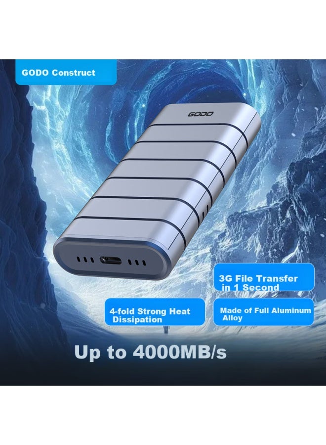 Godo o M.2 Solid State Drive Enclosure Usb4 Mobile Nvme External For Laptop Desktop 40gbps Thunderbolt 4/3 Compatible With Apple Mac Phone - Image 1