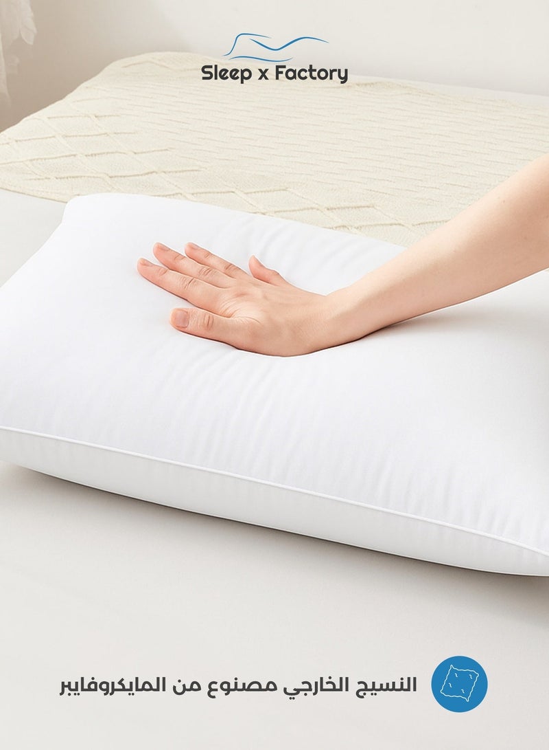 Sleep x Factory Premium Hotel Comfort Pillows – 5-Pack – Microfiber Cover, Hypoallergenic Fill – 800g - Image 4