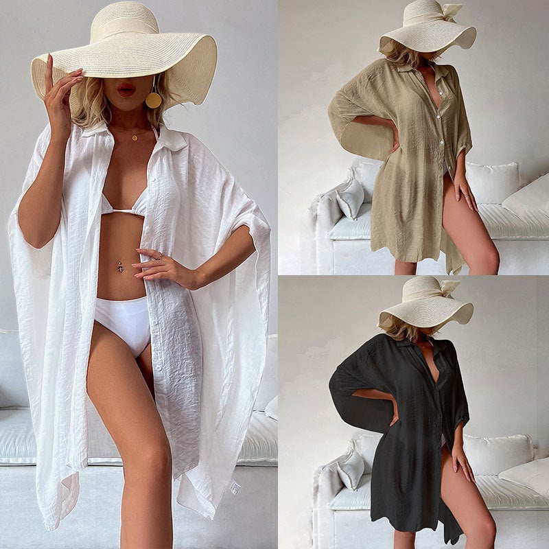 كارديغان شاطئي نسائي واسع للوقاية من الشمس - Image 1