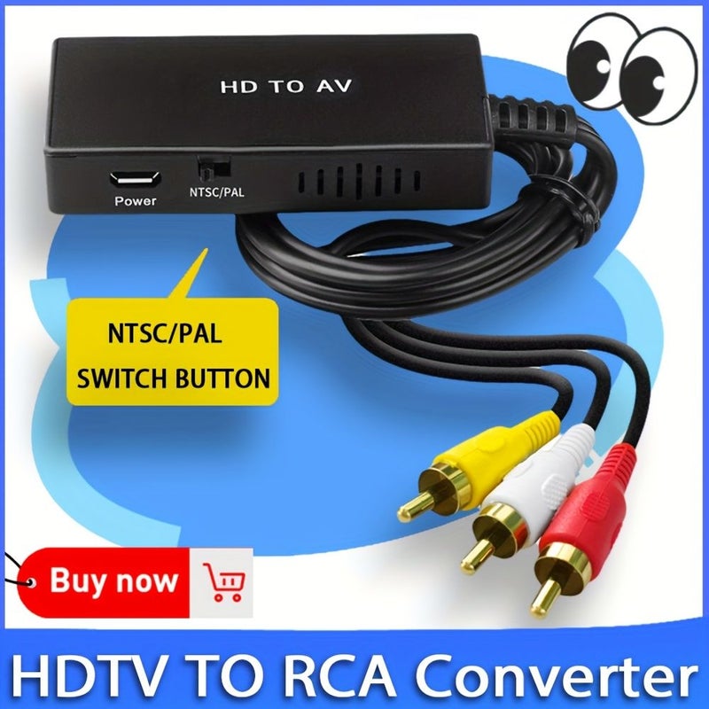 Plug And Play HDTV To RCA AV Converter For Old TV Projector - Image 1