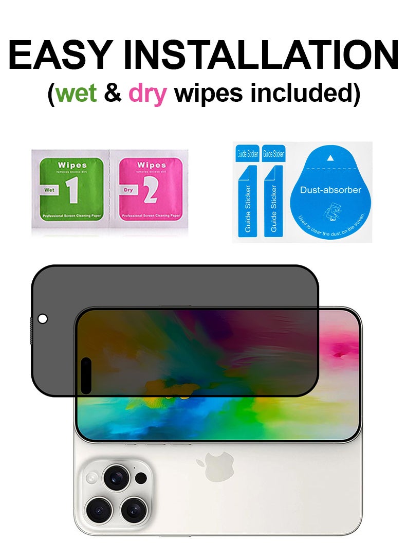 Theodor Tempered Glass Screen Protector With 9H hardness For APPLE IPHONE 16 PRO MAX Privacy 6.9  - Image 3