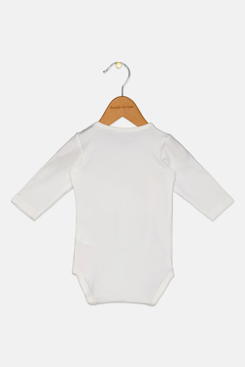 NAME IT Toddlers Boy Long Sleeve Graphic Print Bodysuit, White - Image 2