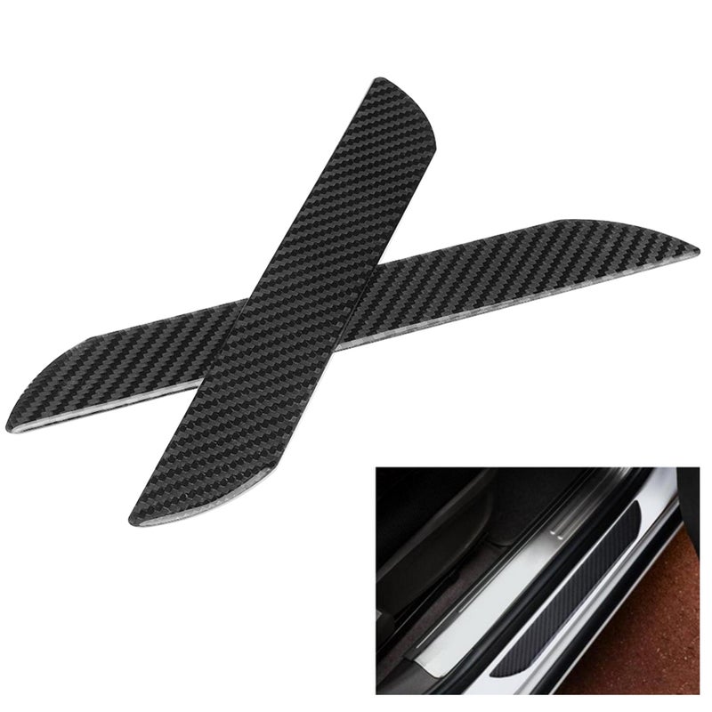 2Pcs Carbon Fiber Car Door Sill Scuff Plate Pedal Trim Accessory 3.65x25.3cm - Image 4