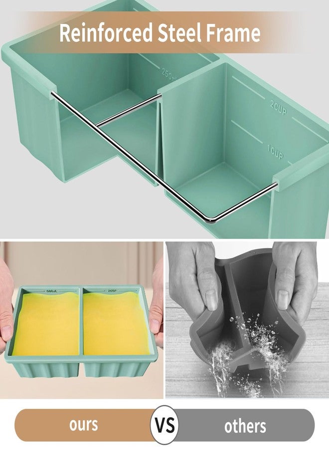 GGOW Silicone Freezer Tray for Soup Ice Cubes: 2-Cup Freezing Tray with Lid for Meal Prep - 2Pack Silicon Soup Portion Freeze Trays Make Stock Souped Ice Cube - Image 5
