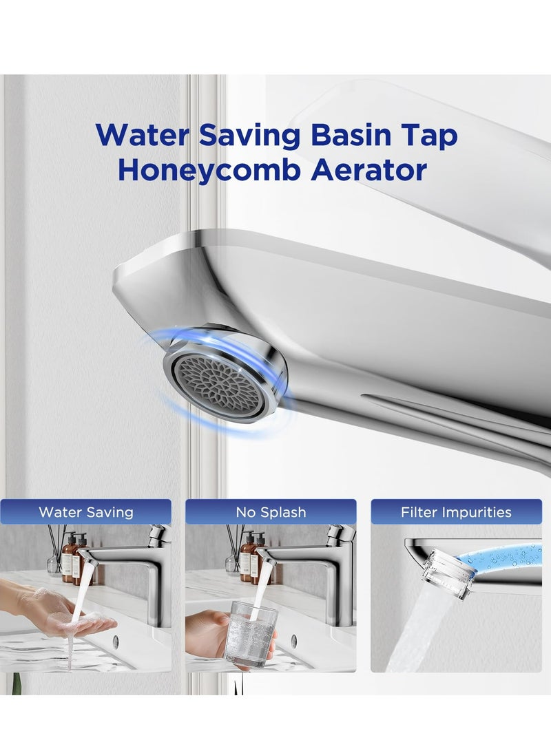 Jomoo Bathroom Mixer, Water-Saving Basin Tap Mixer, Single-Lever Cold & Hot Water Bathroom Faucet Lavatory Vanity Faucet Modern, Chrome - Image 2