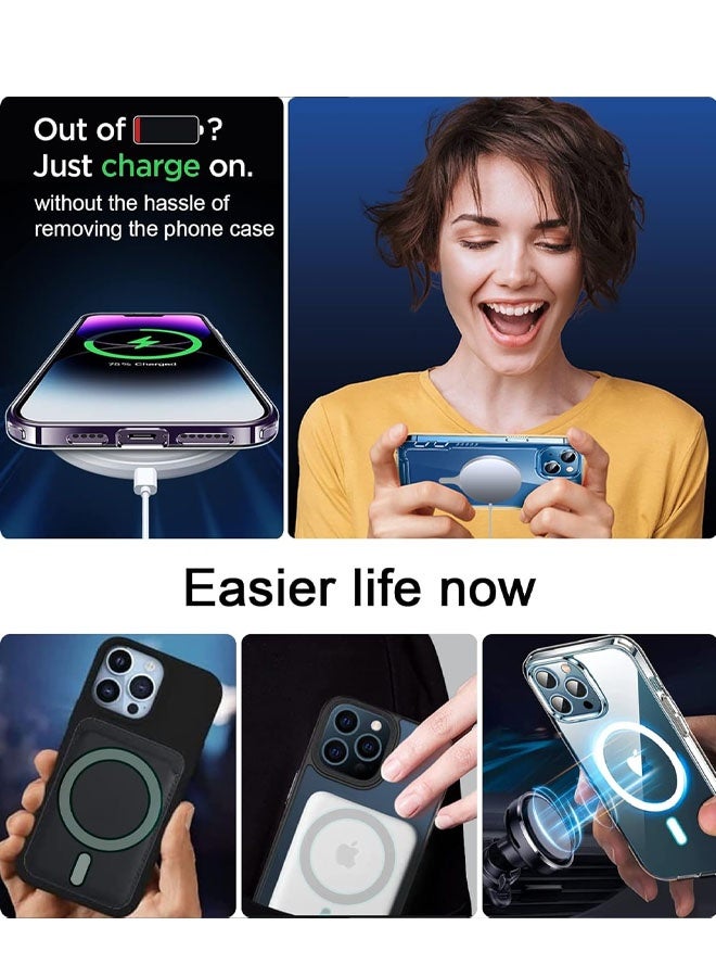 حلقة معدنية متوافقة مع ملصق MagSafe مصمم لهاتف iPhone 12 ~ 17، حلقات محول مغناطيسية دائرية لجراب الهاتف (أسود أبيض فضي) - Image 2