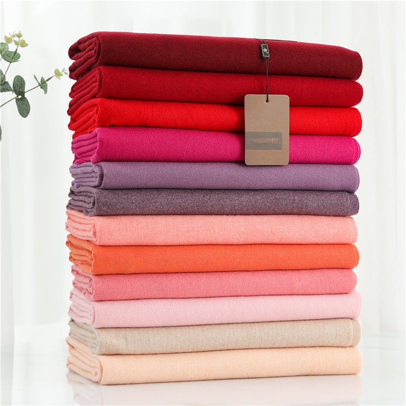 Scarf Imitation Cashmere 32 Colors Thickeneded Warm Pure Color Scarf Shawl for Women Winter Fashion Tassel Versatile Scarf for Men - Image 4