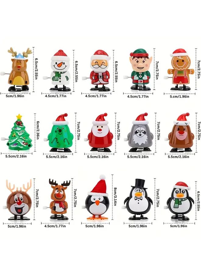 4 Pack Christmas Wind Up Toys Assortment Mini Jumping Walking Clockwork Toys For Party Favors Goody Bag Filler Stocking Stuffers Festive Giveaways Vintage Plastic Toys - Image 2