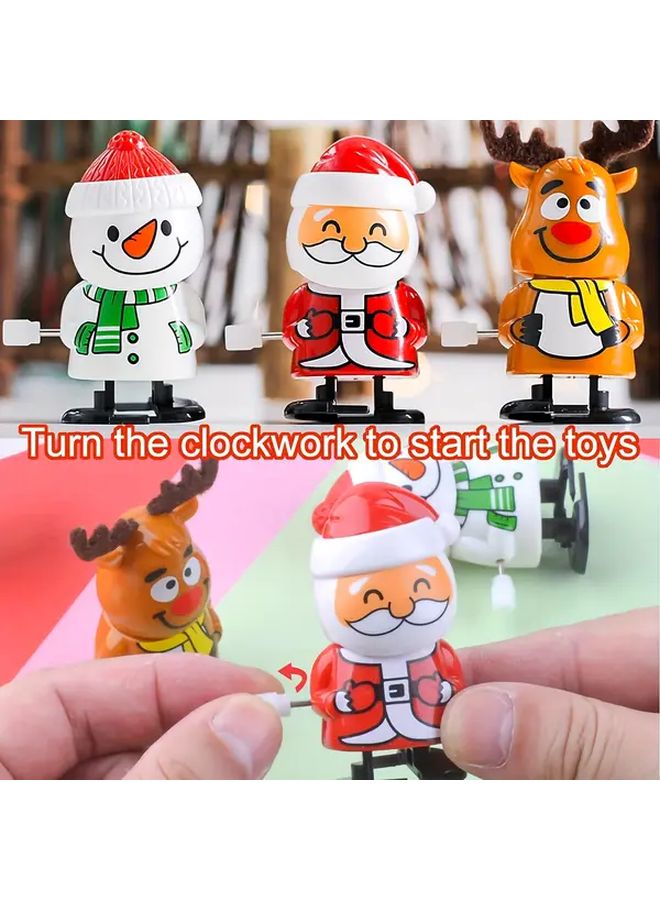 4 Pack Christmas Wind Up Toys Assortment Mini Jumping Walking Clockwork Toys For Party Favors Goody Bag Filler Stocking Stuffers Festive Giveaways Vintage Plastic Toys - Image 5