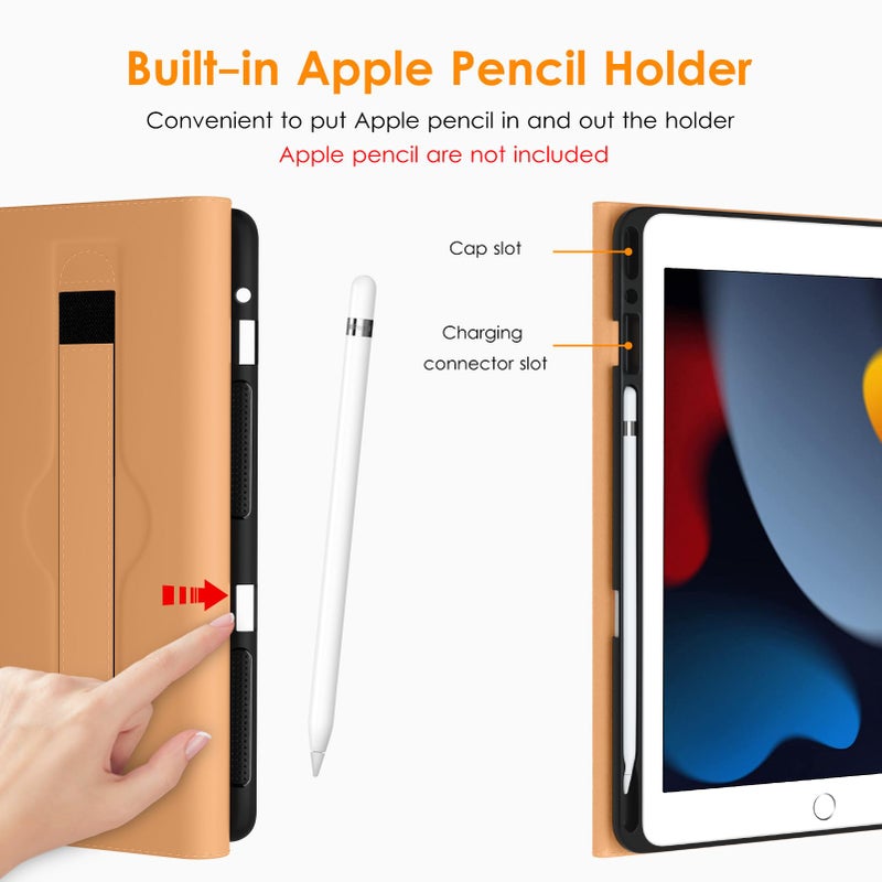 DTTO for iPad 9th/8th/7th Generation 10.2 Inch Case 2021/2020/2019, Premium Leather Business Folio Stand Cover with Apple Pencil Holder - Auto Wake/Sleep and Multiple Viewing Angles, Dark Brown - Image 4