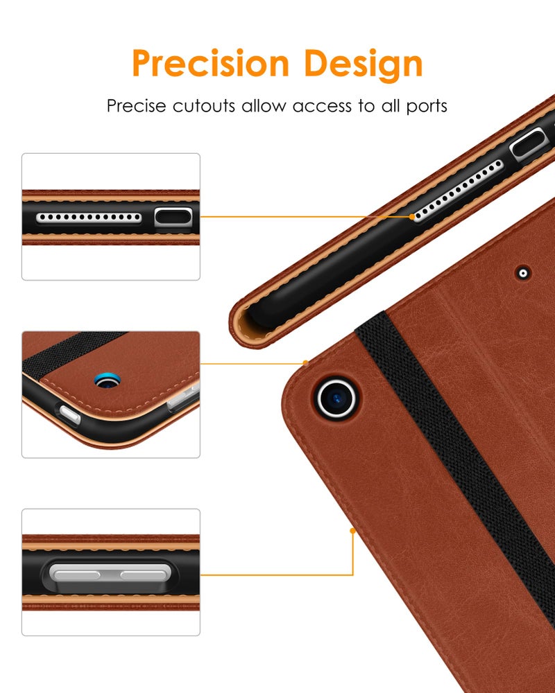 DTTO for iPad 9th/8th/7th Generation 10.2 Inch Case 2021/2020/2019, Premium Leather Business Folio Stand Cover with Apple Pencil Holder - Auto Wake/Sleep and Multiple Viewing Angles, Dark Brown - Image 5