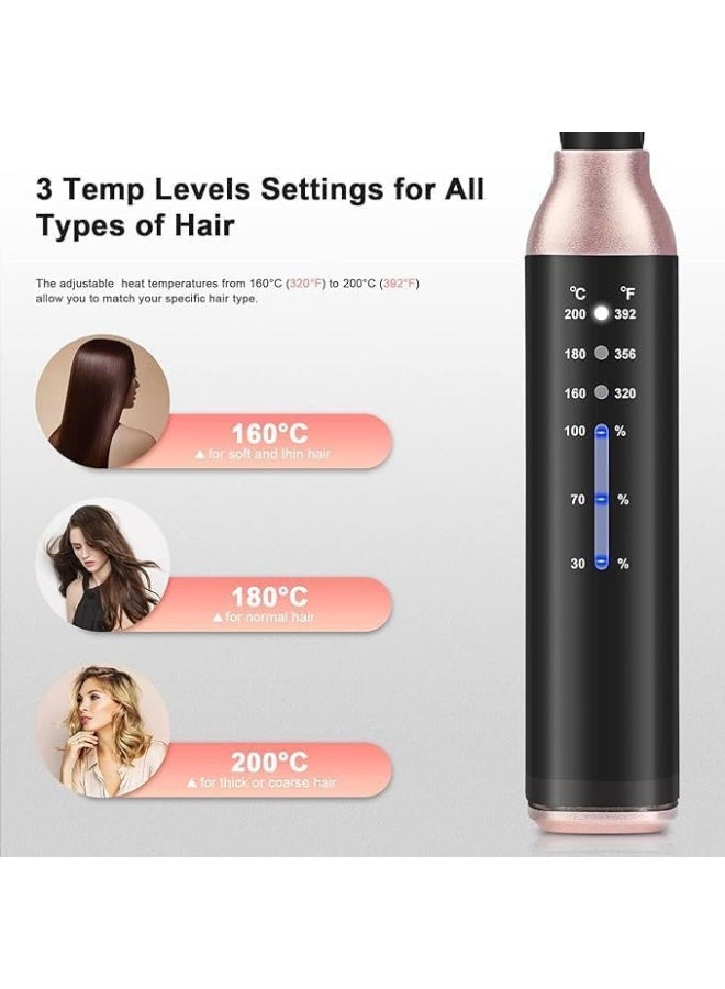 Bluejw Cordless Hair Straightener Brush, Rechargeable Portable Heated Comb Mini Straightening Brush for Women and Mens Beard Home Travel Lightweight Carry-Along Hot Comb - Image 5