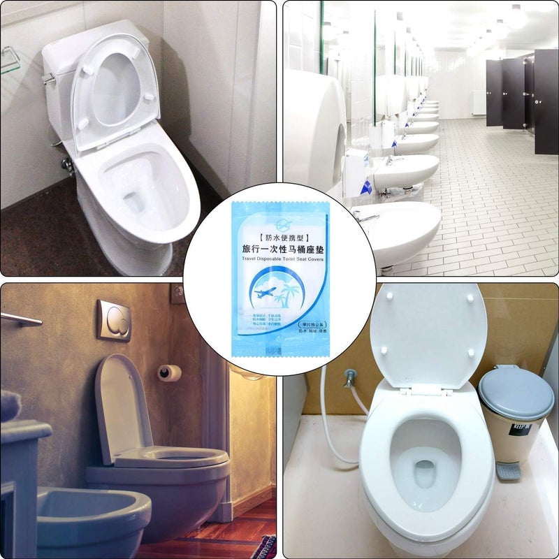 TERXA Use & Throw Plastic Toilet Seat Cover | No Direct Contact With Unhygienic Seat | Protects From Germs | Waterproof Travel Accessories For Public Restrooms/Camping (Pack of 50 PCs) - Image 3