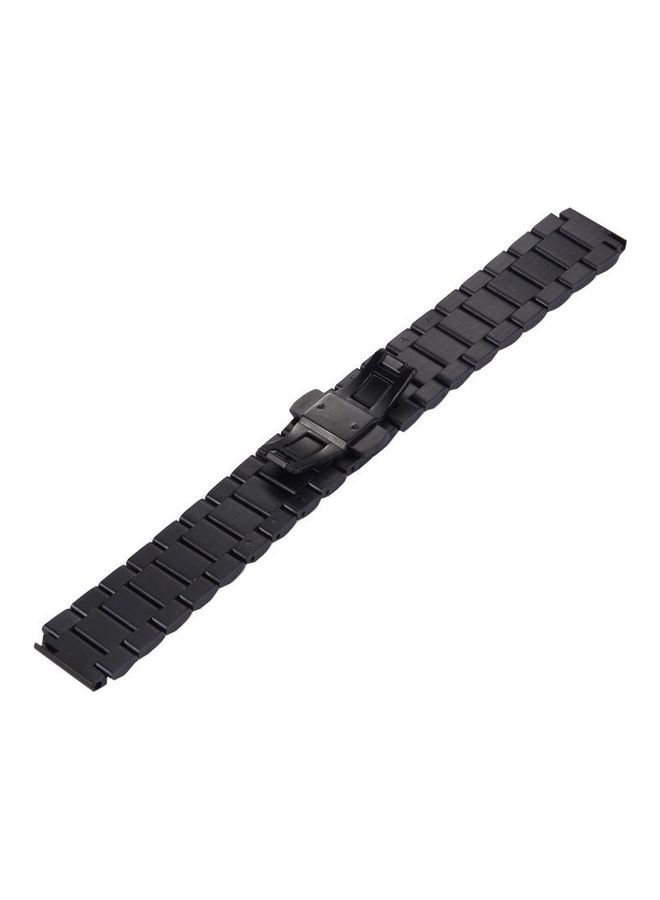 Hidden erfly Buckle 3 Beads Stainless Steel Watchband For Huawei Smart Watch Black - Image 3