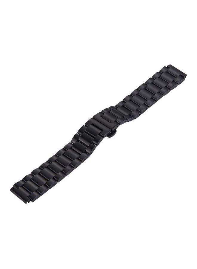 Hidden erfly Buckle 3 Beads Stainless Steel Watchband For Huawei Smart Watch Black - Image 2