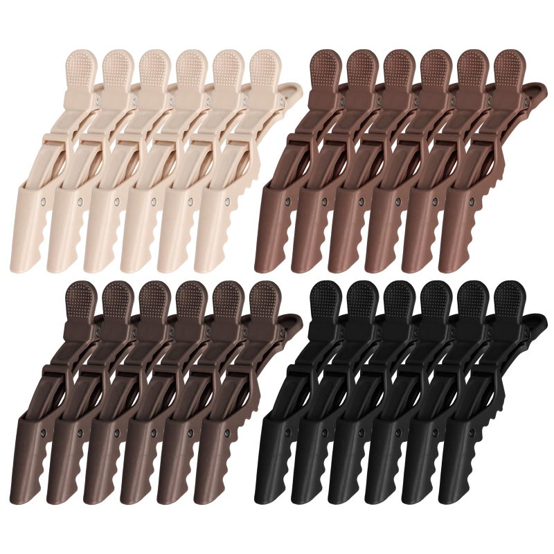 Ondder 24 Pack Alligator Hair Clips for Styling Sectioning Large Salon Pro Hair Clips for Barber Clips for Hair Coloring, Cutting, Sectioning Big Gator Clips Hair Styling Accessories for Women Men - Image 1