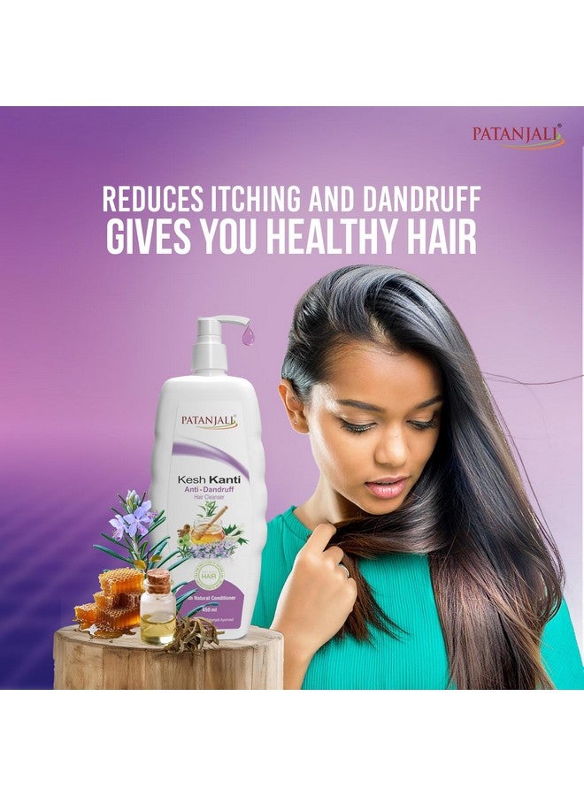 Patanjali Kesh Kanti Anti-Dandruff Shampoo 450ml, Herbal Hair Cleanser for Dandruff Control (Pack of 2) - Image 4