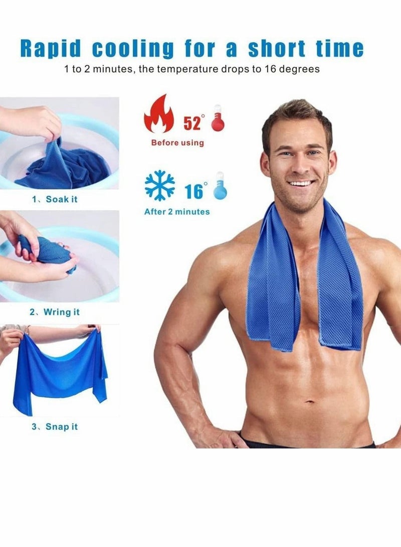 Cooling Towels, 4 Pack Ice Towel, Mesh Soft Breathable Chilly Towel for Neck, Microfiber Yoga, Golf, Sport, Running, Gym, Workout, Camping, Fitness, 30 * 80 cm  - Image 5