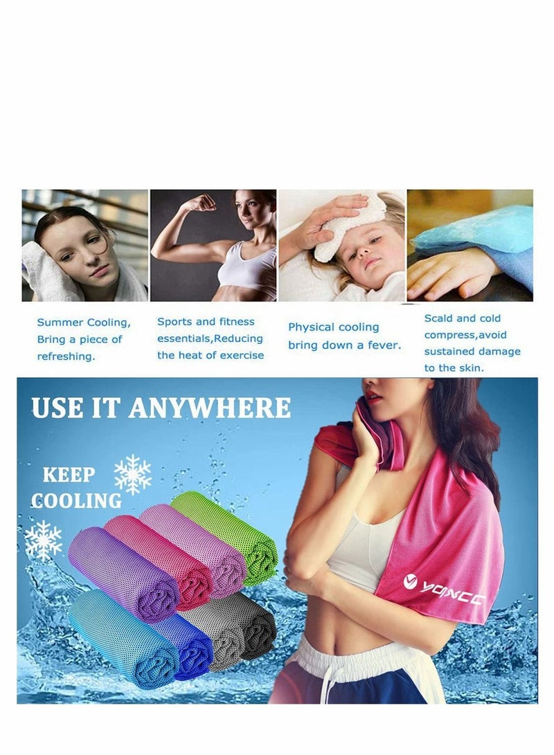 Cooling Towels, 4 Pack Ice Towel, Mesh Soft Breathable Chilly Towel for Neck, Microfiber Yoga, Golf, Sport, Running, Gym, Workout, Camping, Fitness, 30 * 80 cm  - Image 2