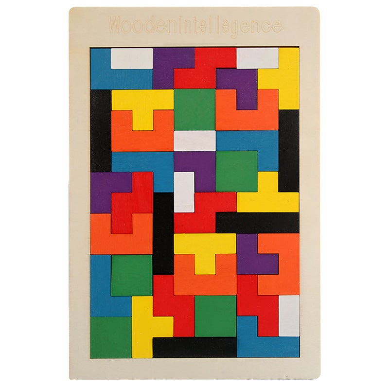 Factory Wooden Early Education Boys And Girls Accumulates Tetris Jigsaw Puzzle 3456-Year-Old Children'S Educational Toys - Image 5