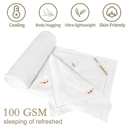 YOUR MOON Luxurious Summer/Spring Lightweight Mulberry Silk Comforter Queen Size,100% Natural Long Strand Silk Fill Duvet, Luxury Bedding, Cooling Rayon Derived from Bamboo Shell (White) - Image 2