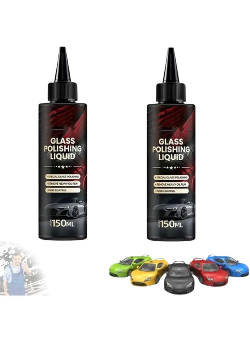 Barakah Auto Glass Polishing Liquid, Car Windshield Scratch Remover, Oil Film Cleaner, Polishing Compound for Car Windows, Easy to Use, Suitable for Vehicle Owners, 2PC - Image 1