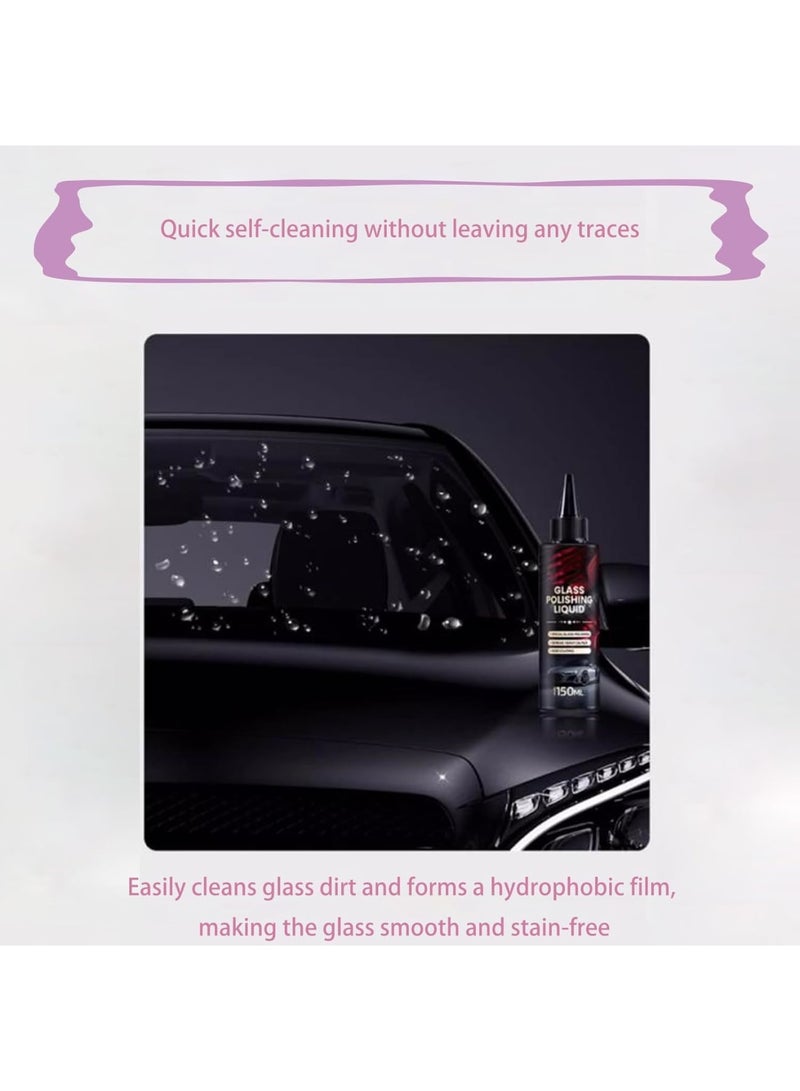 Barakah Auto Glass Polishing Liquid, Car Windshield Scratch Remover, Oil Film Cleaner, Polishing Compound for Car Windows, Easy to Use, Suitable for Vehicle Owners, 2PC - Image 5