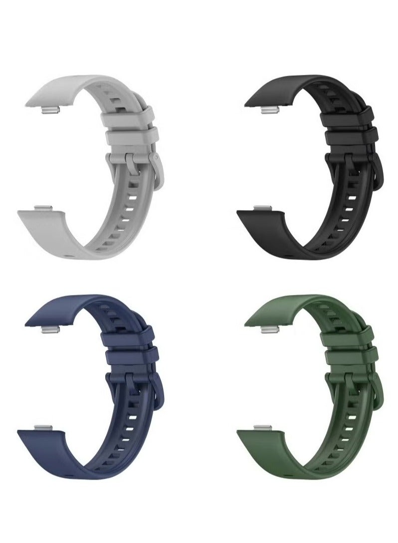 4 PCS Strap for HUAWEI Watch Fit 3, Silicone Watchband Replacement Bracelet - Image 1